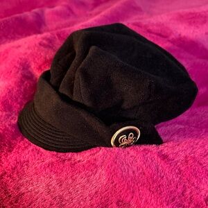 Juicy Couture Black Hat with Gold Button